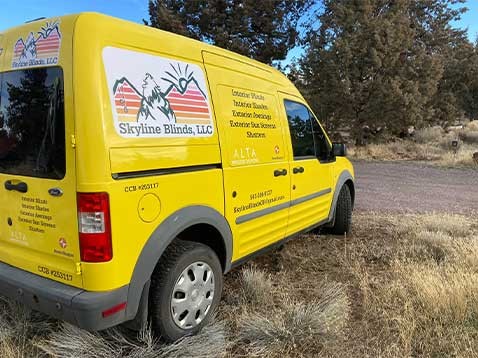 Company vehicle parked outside
