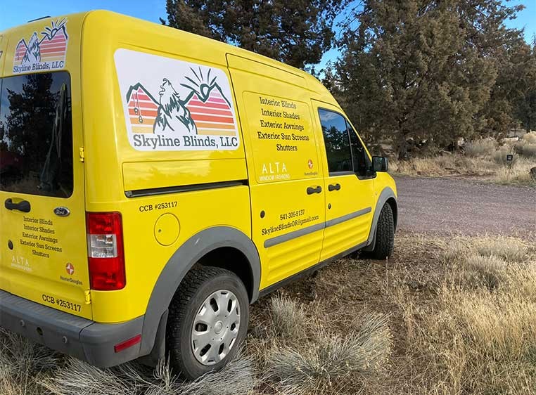 Company vehicle parked outside
